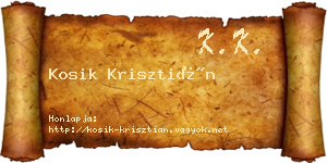 Kosik Krisztián névjegykártya
