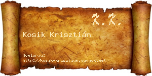 Kosik Krisztián névjegykártya